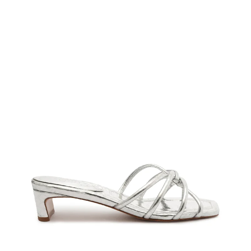 Rachel Mule Metallic Leather Sandal