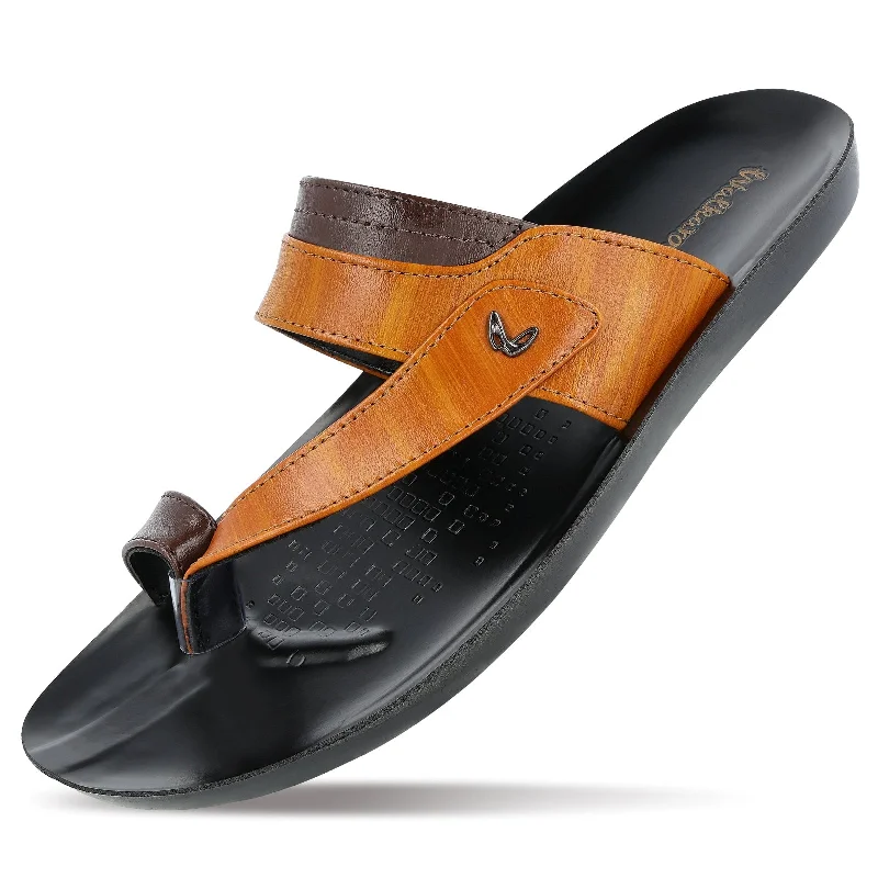 Walkaroo Go Men Toe Ring Slide Sandals  - GG8217 Tan