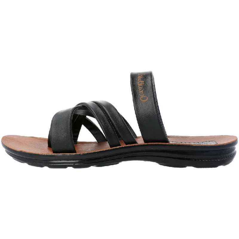 Walkaroo Men Cross Strap Slide Sandals  - W5687 Tan