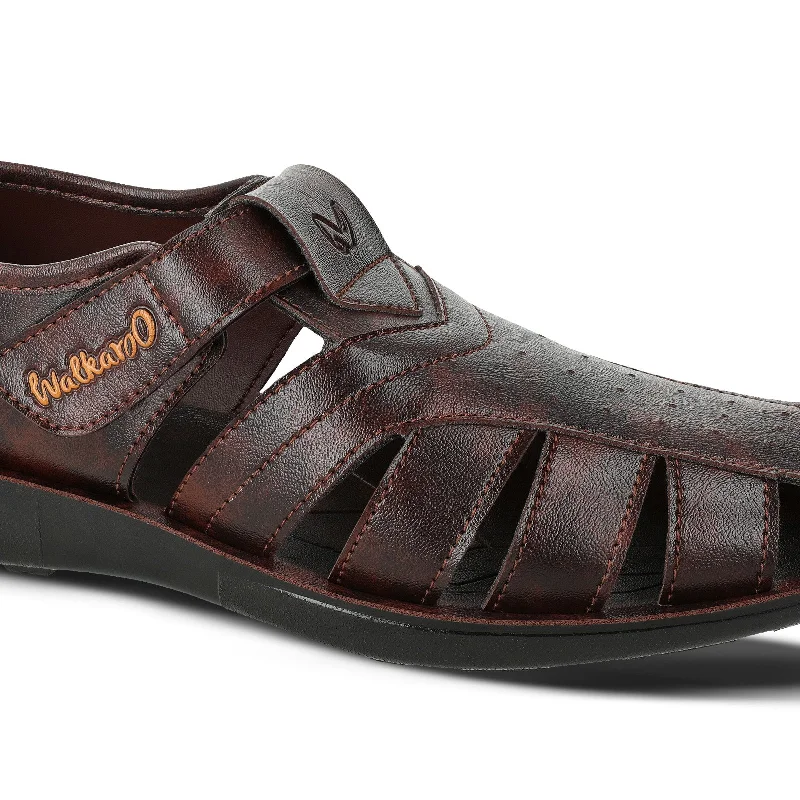 Walkaroo Mens Roman Sandal  - WG5751 Brown