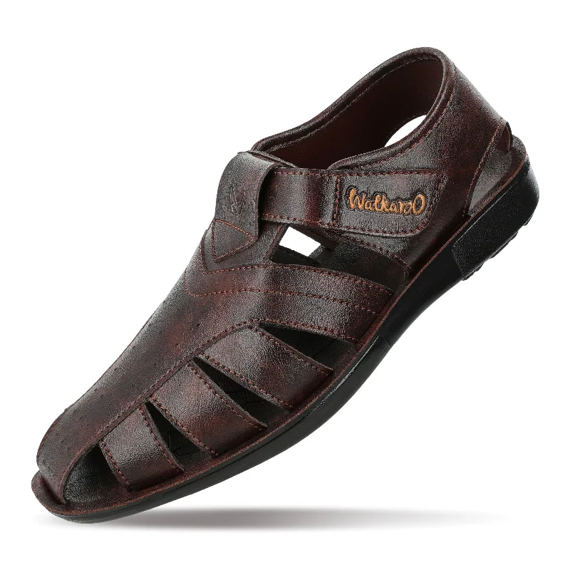 Walkaroo Mens Roman Sandal  - WG5751 Brown