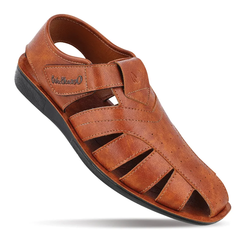 Walkaroo Mens Roman Sandal  - WG5751 Tan