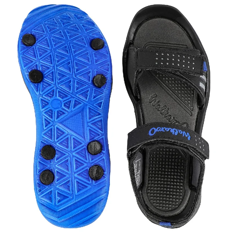 Walkaroo Men Strappy Floater Sandals  - WC4301 Black Blue