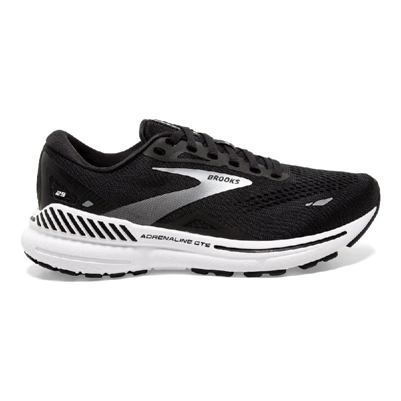 Women's Brooks Adrenaline GTS 23, Black/White/Silver, 11.5 D Wide