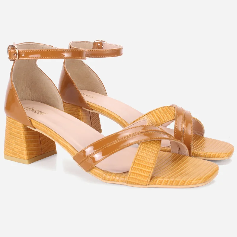 Womens ""ESTEIA"" Block Heeled Summer Sandals