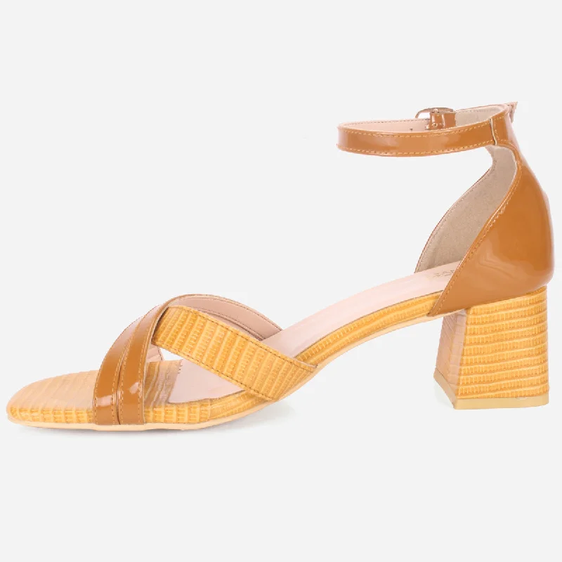 Womens ""ESTEIA"" Block Heeled Summer Sandals