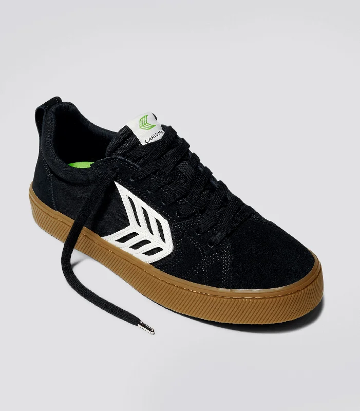 CATIBA PRO Low Gum Black Suede and Canvas Ivory Logo Sneaker Women