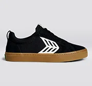 CATIBA PRO Low Gum Black Suede and Canvas Ivory Logo Sneaker Women