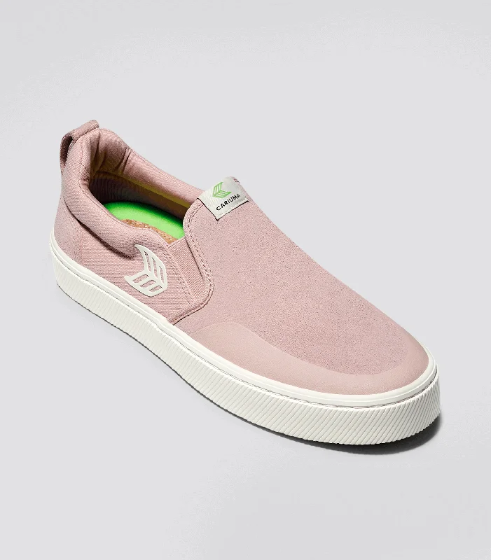 SLIP-ON PRO Rose Suede and Canvas Ivory Logo Sneaker Men